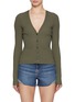 Main View - Click To Enlarge - GOOD AMERICAN - Shine Rib V-Neck Cardigan