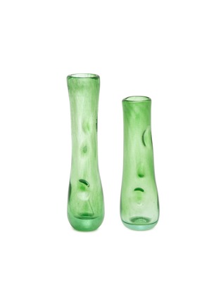 Main View - Click To Enlarge - COMPLETEDWORKS - Recycled Glass Vase Set Of 2 — Leaf Green