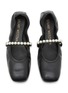 Detail View - Click To Enlarge - STUART WEITZMAN - Goldie Pearl Strap Patent Leather Ballet Flats