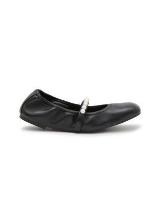 STUART WEITZMAN | Goldie Pearl Strap Patent Leather Ballet Flats