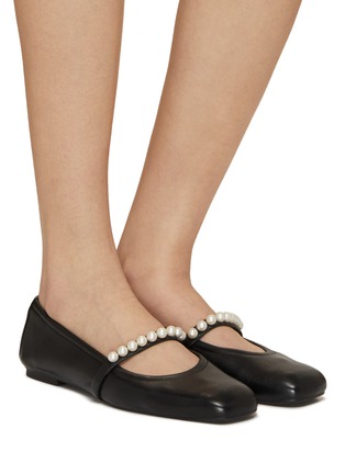 Figure View - Click To Enlarge - STUART WEITZMAN - Goldie Pearl Strap Patent Leather Ballet Flats