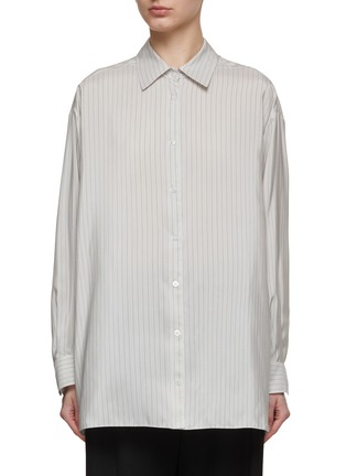Main View - Click To Enlarge - THE ROW - Luka Oversized Striped Silk Shirt