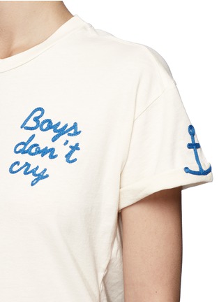 Detail View - Click To Enlarge - SANDRINE ROSE - 'Boys don’t' cry' embroidered T-shirt