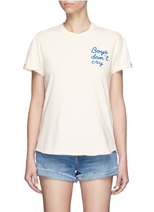 Main View - Click To Enlarge - SANDRINE ROSE - 'Boys don’t' cry' embroidered T-shirt