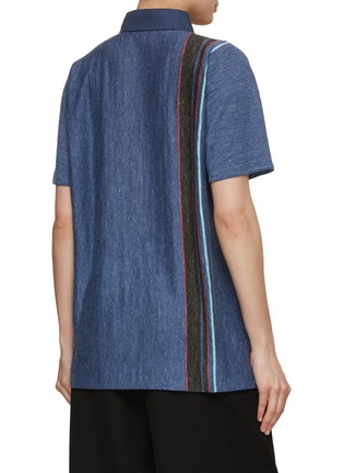 Back View - Click To Enlarge - THE ROW - Eddie Striped Linen Polo Top
