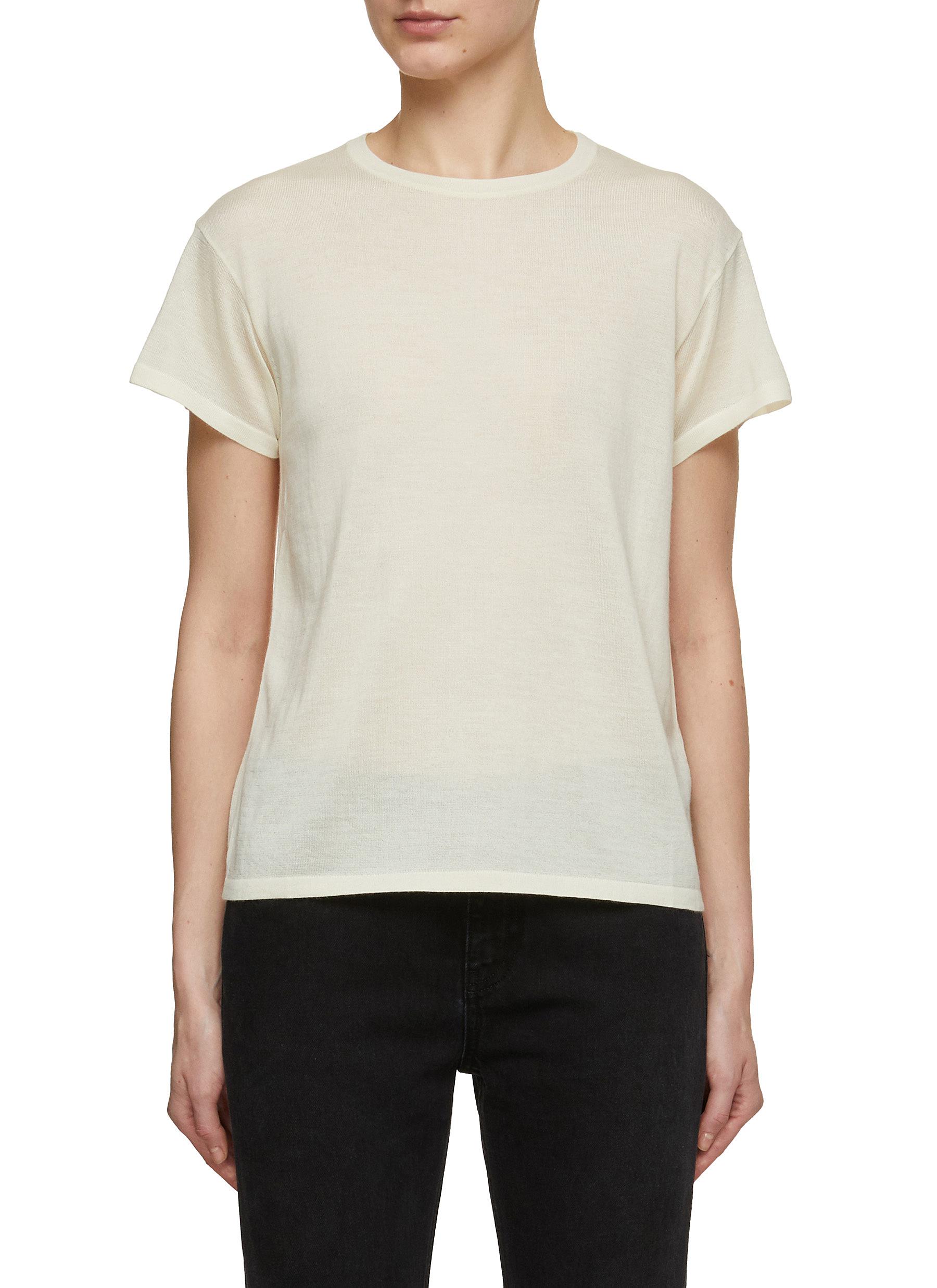 【TheRow】T-shirts and Polos White Wesler T-Shirt White in Cotton – The Row