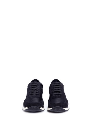 Front View - Click To Enlarge - MARNI - Suede trim techno fabric sneakers