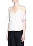 Front View - Click To Enlarge - T BY ALEXANDER WANG - Chain neck cold shoulder top
