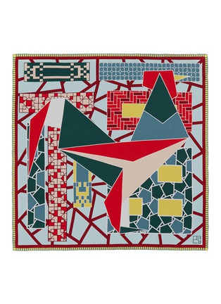 Main View - Click To Enlarge - SHANG XIA - GEOMETRIC ROOSTER PRINT SILK SCARF