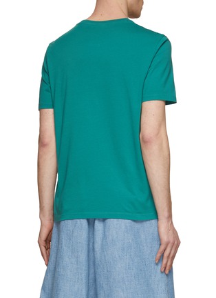 Back View - Click To Enlarge - MAISON KITSUNÉ - Fox Head Patch Cotton T-Shirt