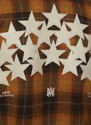  - AMIRI - Leather Star Applique Flannel Shirt