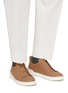 Figure View - Click To Enlarge - ERMENEGILDO ZEGNA - Triple Stitch Leather Low Top Sneakers