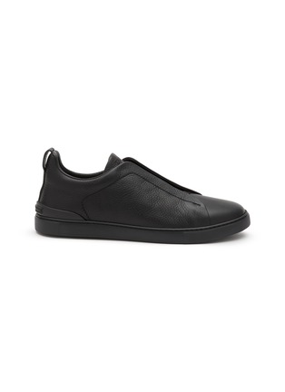 Main View - Click To Enlarge - ERMENEGILDO ZEGNA - Triple Stitch Leather Low Top Sneakers