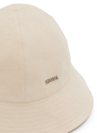 Detail View - Click To Enlarge - ERMENEGILDO ZEGNA - Logo Linen Bucket Hat
