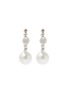 Main View - Click To Enlarge - YOKO LONDON - Diamond Cultured Pearl 18K White Gold Huggie Earrings