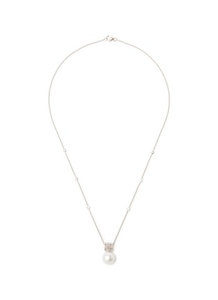 Main View - Click To Enlarge - YOKO LONDON - Diamond Cultured Pearl 18K White Gold Pendant Necklace