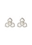 Main View - Click To Enlarge - YOKO LONDON - Petal Diamond Cultured Pearl 18K White Gold Stud Earrings