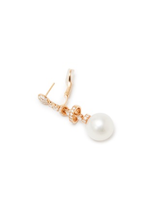 Detail View - Click To Enlarge - YOKO LONDON - Diamond Cultured Pearl 18K Gold Drop Earrings