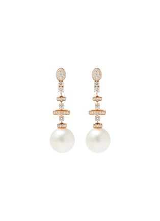 Main View - Click To Enlarge - YOKO LONDON - Diamond Cultured Pearl 18K Gold Drop Earrings