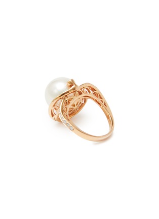 Detail View - Click To Enlarge - YOKO LONDON - Diamond Cultured Pearl 18K Gold Ring — EU 54