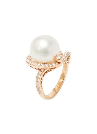 Main View - Click To Enlarge - YOKO LONDON - Diamond Cultured Pearl 18K Gold Ring — EU 54