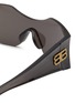 Detail View - Click To Enlarge - BALENCIAGA - Logo Hourglass Mask Acetate Sunglasses