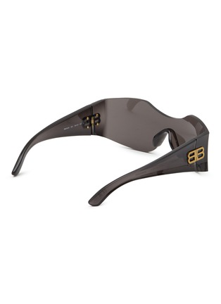 Figure View - Click To Enlarge - BALENCIAGA - Logo Hourglass Mask Acetate Sunglasses