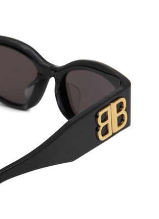 Detail View - Click To Enlarge - BALENCIAGA - Logo Round Acetate Sunglasses