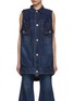 Main View - Click To Enlarge - SACAI - Curved Back Long Denim Vest
