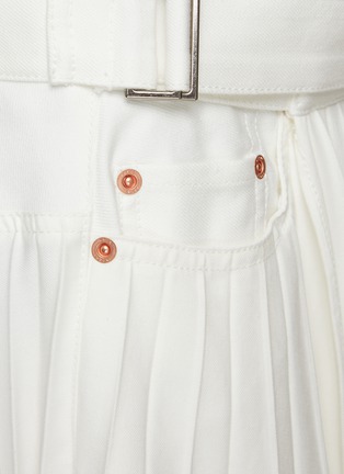  - SACAI - Pleated Denim Midi Skirt