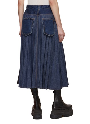 Back View - Click To Enlarge - SACAI - Pleated Denim Midi Skirt