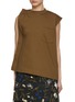 Main View - Click To Enlarge - SACAI - Asymmetrical Sleeve Front Pocket Jersey T-Shirt