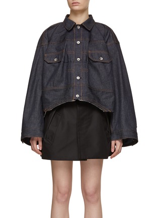 SACAI | Cropped Balloon Sleeve Denim Jacket | Women | Lane Crawford