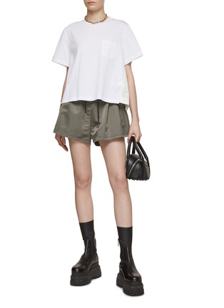 Figure View - Click To Enlarge - SACAI - Nylon Twill Back Jersey T-Shirt