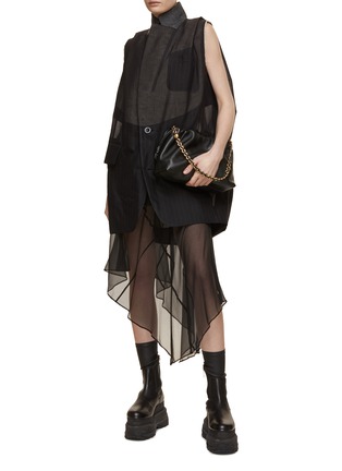 Figure View - Click To Enlarge - SACAI - Asymmetrical Sheer Silk Chiffon Skirt