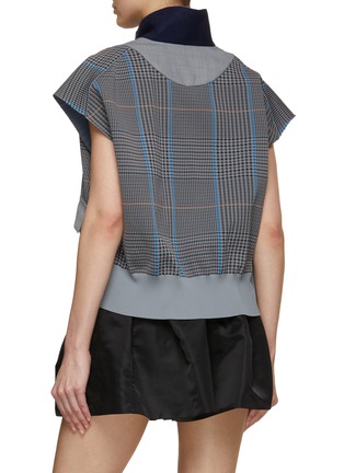 Back View - Click To Enlarge - SACAI - Glen Check Capsleeve Vest