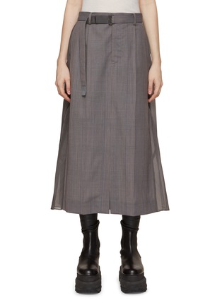 Main View - Click To Enlarge - SACAI - Culotte Shape Glencheck Skirt