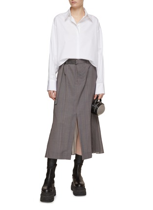 Figure View - Click To Enlarge - SACAI - Culotte Shape Glencheck Skirt