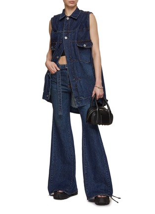 Figure View - Click To Enlarge - SACAI - High Waisted Belted Flared Jeans