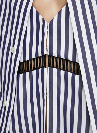  - SACAI - Inner Layer Cap Sleeve Striped Poplin Shirt