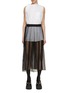 Main View - Click To Enlarge - SACAI - Pussybow Poplin Top Chiffon Skirt Dress