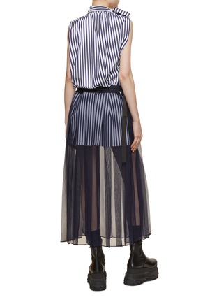 Back View - Click To Enlarge - SACAI - Pussybow Striped Skirt Dress
