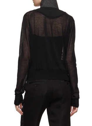 Back View - Click To Enlarge - SACAI - Suiting Mix Thin Knit Cardigan