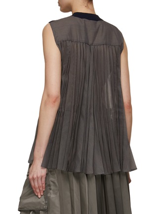 Back View - Click To Enlarge - SACAI - Hybrid Knit Front Pleated Back Top