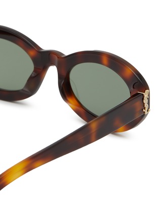 Detail View - Click To Enlarge - SAINT LAURENT - Tortoiseshell-effect Acetate Oval Sunglasses