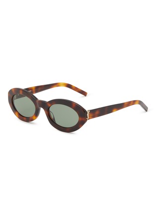 Main View - Click To Enlarge - SAINT LAURENT - Tortoiseshell-effect Acetate Oval Sunglasses