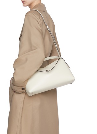 Front View - Click To Enlarge - TOTEME - Lock Top Handle Leather Flap Bag