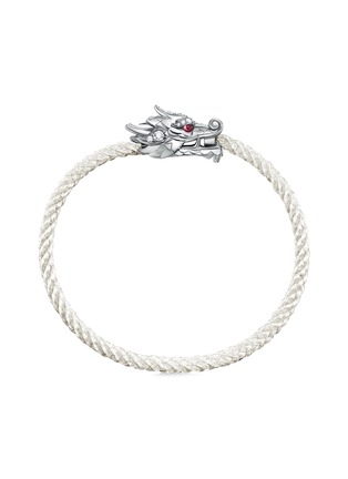 Detail View - Click To Enlarge - YICI ZHAO ART & JEWELS - Zodiac Dragon Head 18K White Gold Diamond Tourmaline Cord Bracelet