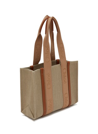 Detail View - Click To Enlarge - CHLOÉ - Medium Woody Linen Canvas Tote Bag
