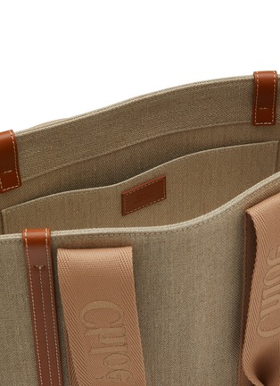 Detail View - Click To Enlarge - CHLOÉ - Medium Woody Linen Canvas Tote Bag